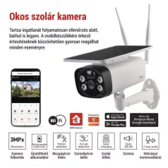   GoSmart Kültéri akkumulátoros kamera IP-600 EYE wifivel és napelemmel