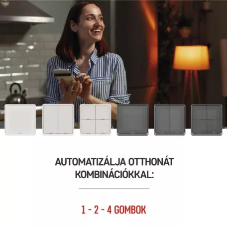 GoSmart Okos hordozható 4 funkciós szcenárió kapcsoló IP-2004ZB, ZigBee 3.0