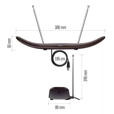Szobaantenna CITY WOOD-C500, DVB-T2, DAB, FM, LTE/4G/5G szűrő