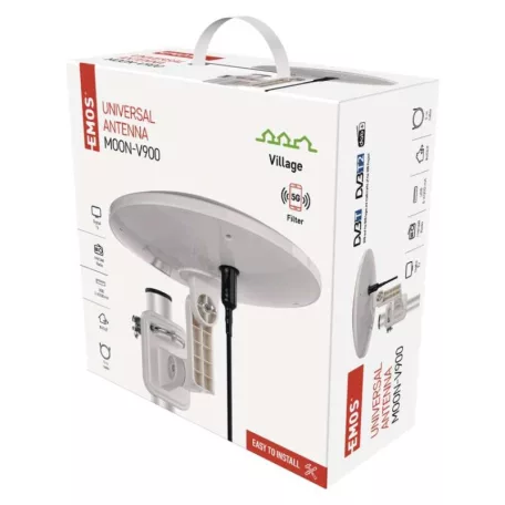 Univerzális antenna VILLAGE MOON–V900, DVB-T2, FM, DAB, LTE/4G/5G szűrő