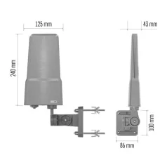   Univerzális antenna VILLAGE FLIPP–V200, DVB-T2, DAB, LTE/4G/5G szűrő