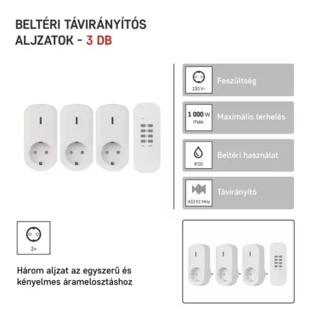 EMOS Távírányítású aljzat IP20 SCHUKO