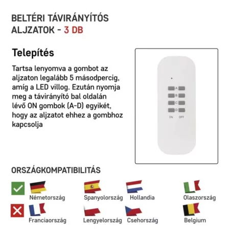 EMOS Távírányítású aljzat IP20 SCHUKO