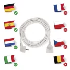 Hosszabbító 10 m / 1 aljzat / fehér / PVC / 1,5 mm2