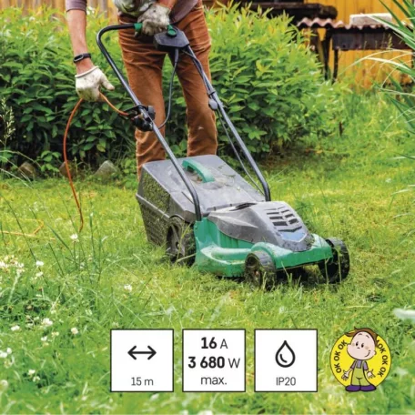 Hosszabbító 15 m / 1 aljzat / narancssárga / PVC / 250 V / 1,5 mm2