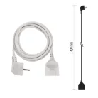 Hosszabbító 1,4 m  /  1 aljzat  /  fehér  /  PVC  /  1 mm2