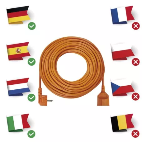 Hosszabbító 30 m / 1 aljzat / narancssárga / PVC / 250 V / 1,5 mm2