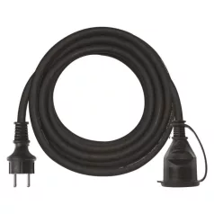   Kültéri hosszabbító 5 m / 1 aljzat / fekete / gumi-neoprén / 250 V / 1,5 mm2