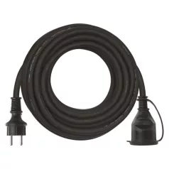   Hosszabbító 10 m / 1 aljzat / fekete / gumi-neoprén / 250 V / 1,5 mm2