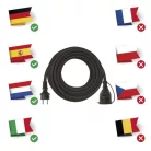 Hosszabbító 10 m / 1 aljzat / fekete / gumi-neoprén / 250 V / 1,5 mm2