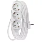 Hosszabbító 5 m / 3 aljzat / fehér / PVC / 1,5 mm2