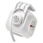 Hosszabbító - kocka 1,9 m / 4 aljzat / fehér / PVC / USB / 1,5 mm2