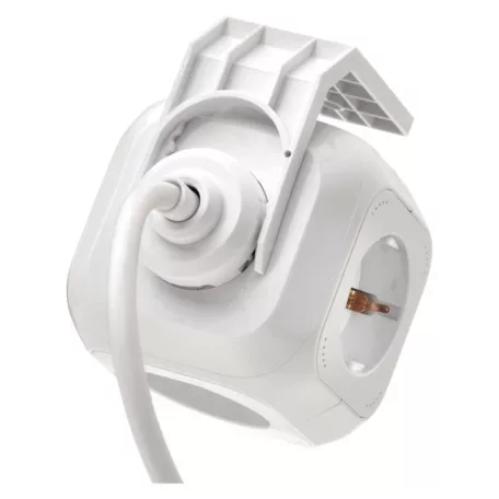 Hosszabbító - kocka 1,9 m / 4 aljzat / fehér / PVC / USB / 1,5 mm2