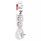 Hosszabbító 2 m  /  4 aljzat  /  fehér  /  PVC  /  1 mm2