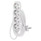 Hosszabbító 3 m / 4 aljzat / fehér / PVC / 1,5 mm2