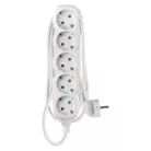 Hosszabbító 1,5 m / 5 aljzat / fehér / PVC / 1,5 mm2