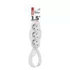 Hosszabbító 1,5 m / 5 aljzat / fehér / PVC / 1 mm2