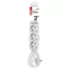 Hosszabbító 2 m  /  5 aljzat  /  fehér  /  PVC  /  1 mm2