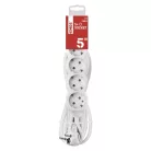 Hosszabbító 5 m / 5 aljzat / fehér / PVC / 1,5 mm2