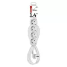 Hosszabbító 1,4 m  /  6 aljzat  /  fehér  /  PVC  /  1 mm2