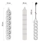 Hosszabbító 1,4 m  /  6 aljzat  /  fehér  /  PVC  /  1 mm2