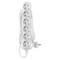 Hosszabbító 3 m / 6 aljzat / fehér / PVC / 1,5 mm2
