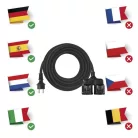 Hosszabbító 20 m / 2 aljzat / fekete / gumi / 250 V / 1,5 mm2