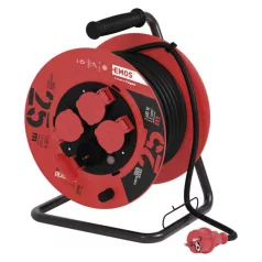   Kültéri kábeldob 25 m / 4 aljzat / fekete / gumi / 230 V / 1,5 mm2