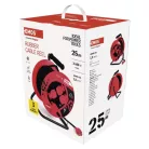 Kültéri kábeldob 25 m / 4 aljzat / fekete / gumi / 230 V / 1,5 mm2