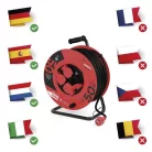 Kültéri kábeldob 50 m / 4 aljzat / fekete / gumi / 230 V / 1,5 mm2
