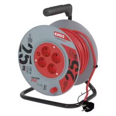   Kábeldob 25 m / 4 aljzat / narancssárga / PVC / 230 V / 1,5 mm2