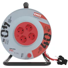 Kábeldob 40 m / 4 aljzat / fekete / PVC / 230 V / 2,5 mm2