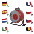 Kábeldob 40 m / 4 aljzat / fekete / PVC / 230 V / 2,5 mm2