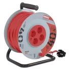 Kábeldob 40 m / 4 aljzat / fekete / PVC / 230 V / 2,5 mm2