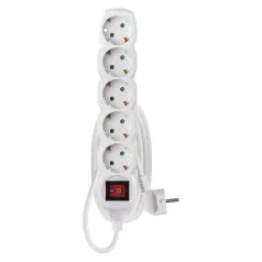   Hosszabbító 1,4 m  /  5 aljzat  /  fehér  /  PVC  /  1 mm2