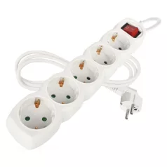   Hosszabbító 1,4 m  /  5 aljzat  /  fehér  /  PVC  /  1 mm2