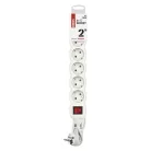 Hosszabbító 2 m / 6 aljzat / kapcsolós / fehér / PVC / 1 mm2