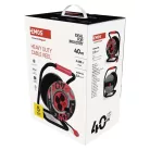 Kültéri kábeldob 40 m / 4 aljzat / fekete / gumi-neoprén / 230V / 2,5 mm2