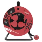 Kültéri kábeldob 25 m / 4 aljzat / fekete / gumi / 230 V / 2,5 mm2