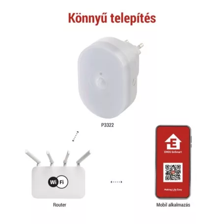 GoSmart PIR érzékelő (mozgásérzékelő) éjjeli fénnyel, WiFi