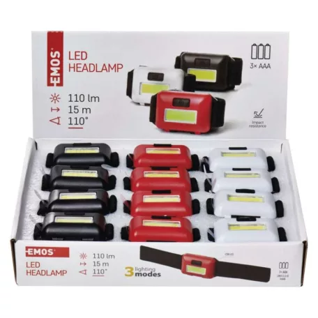 EMOS COB LED Fejlámpa 1W 110lm 12db, display box