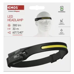 EMOS CREE LED Fejlámpa tölthető 380 lm, Li-Pol 1200 mAh
