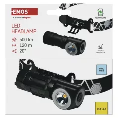   EMOS LED Fejlámpa tölthető P3544, 500 lm, 120 m, Li-Ion 800 mAh