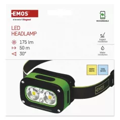   EMOS LED Fejlámpa tölthető P3545, 175 lm, 50 m, Li-pol 800 mAh