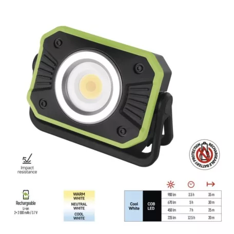 EMOS Akkumulátoros COB LED lámpa 900lm