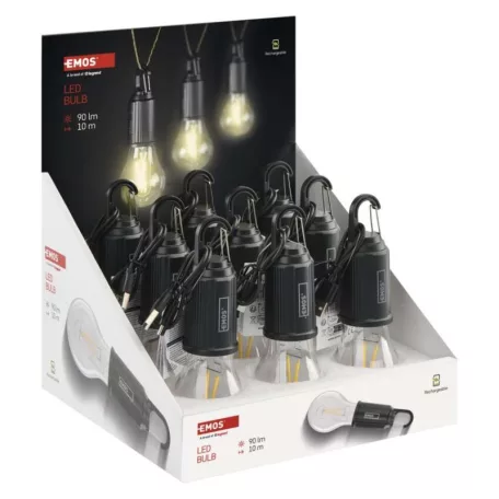 LED izzó USB tápegységgel 9db, display box