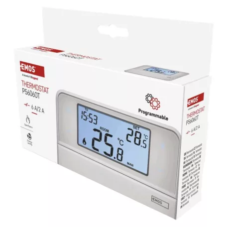 Programozható vezetékes OpenTherm szobatermosztát P5606OT