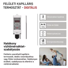  Manuális felületre szerelhető csőtermosztát kapilláris érzékelővel P5684