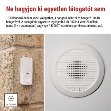 Vezetékes/Vezeték nélküli csengő P57103, beépített