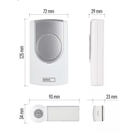 Vezeték nélküli csengő P5723, 3x AA